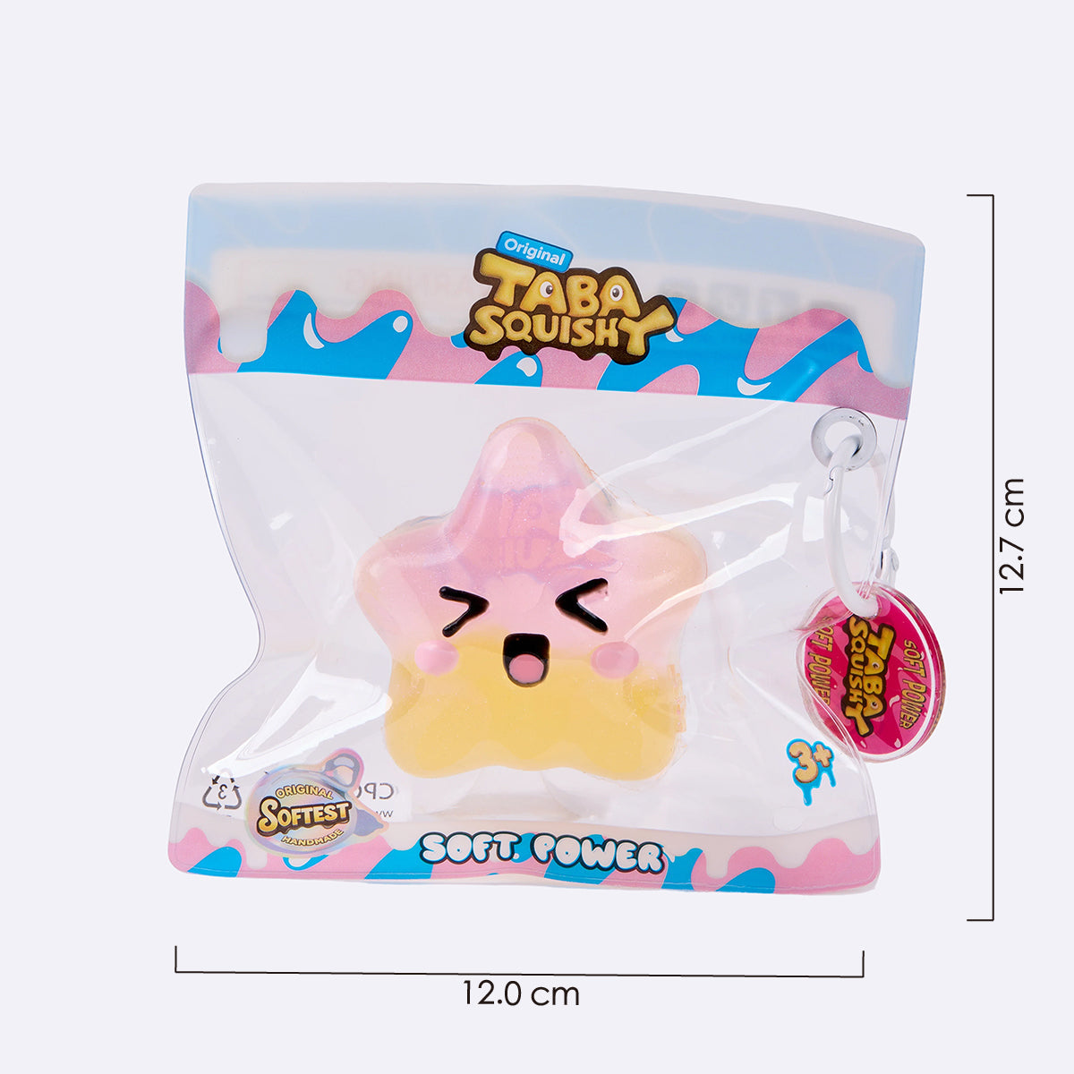 Pink & Yellow Winking Star Taba Squishy