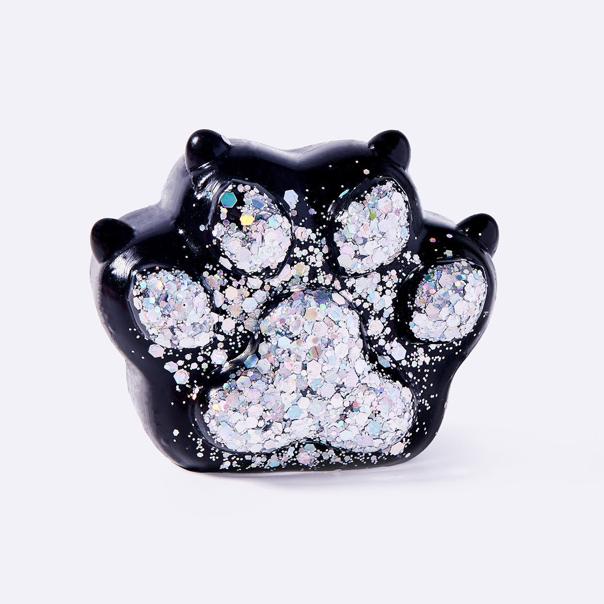 Black Silver Glitter Cat Paw with Claws