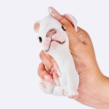 Flocked White French Bulldog Taba Squishy