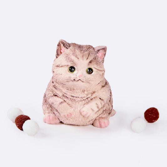 Flocked Brown Cat Taba Squishy