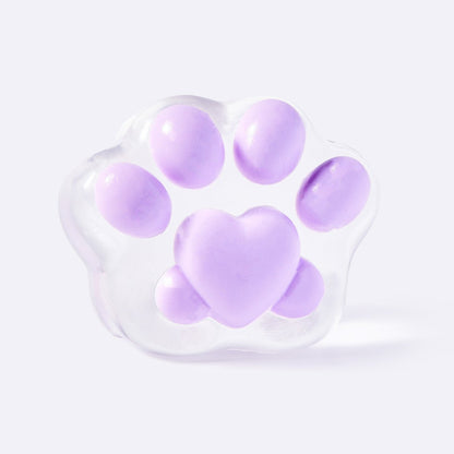 Clear Purple Heart Cat Paw