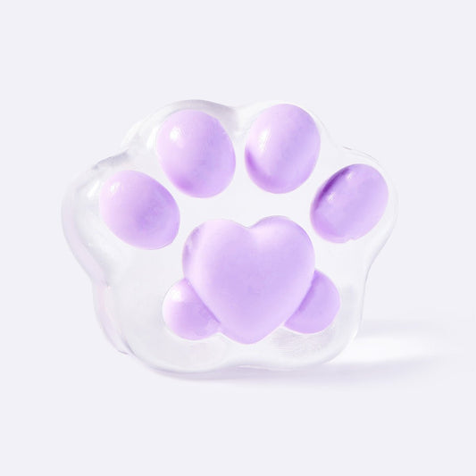 Clear Purple Heart Cat Paw