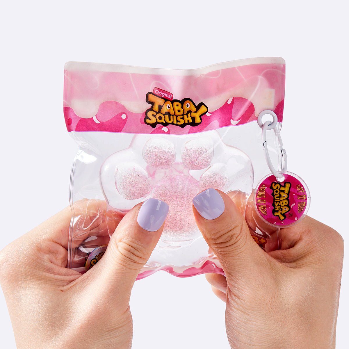 Clear Pink Glitter Cat Paw