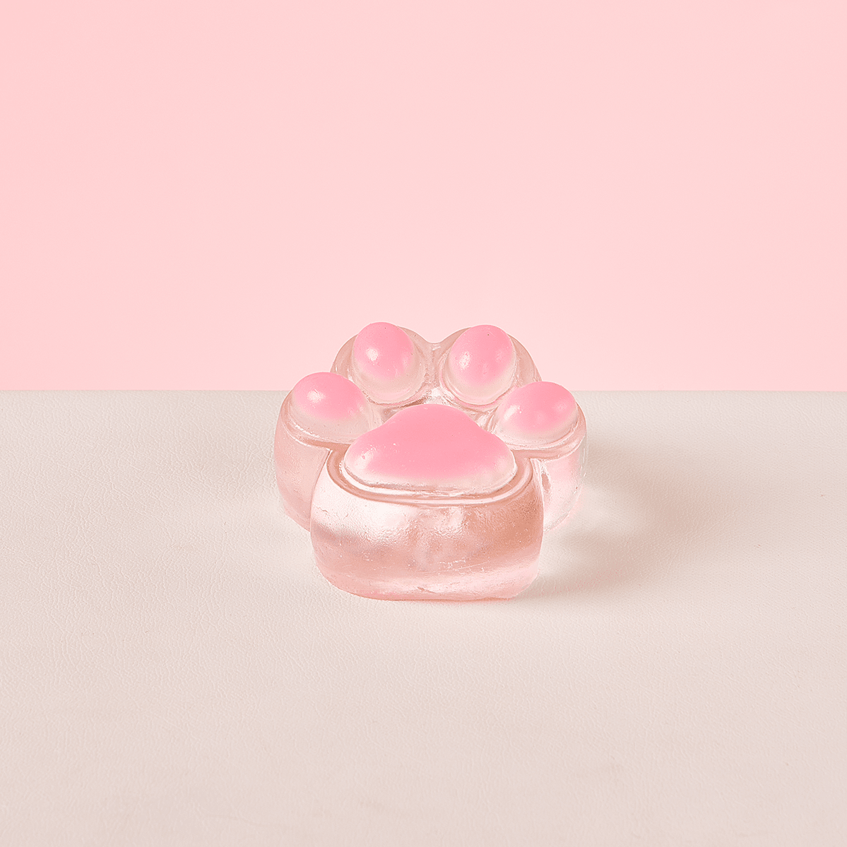 Transparent-pink Paw Taba Squishy