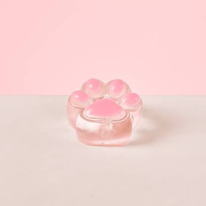 Transparent-pink Paw Taba Squishy
