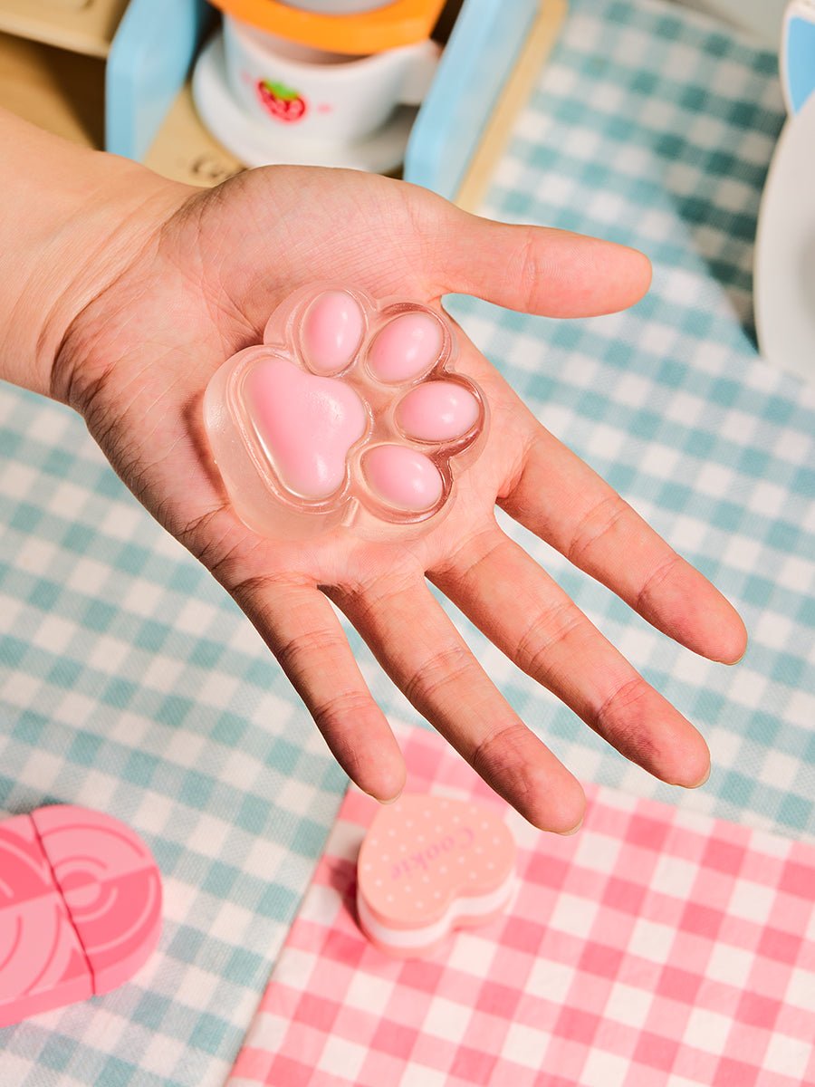 Transparent-pink Paw Taba Squishy