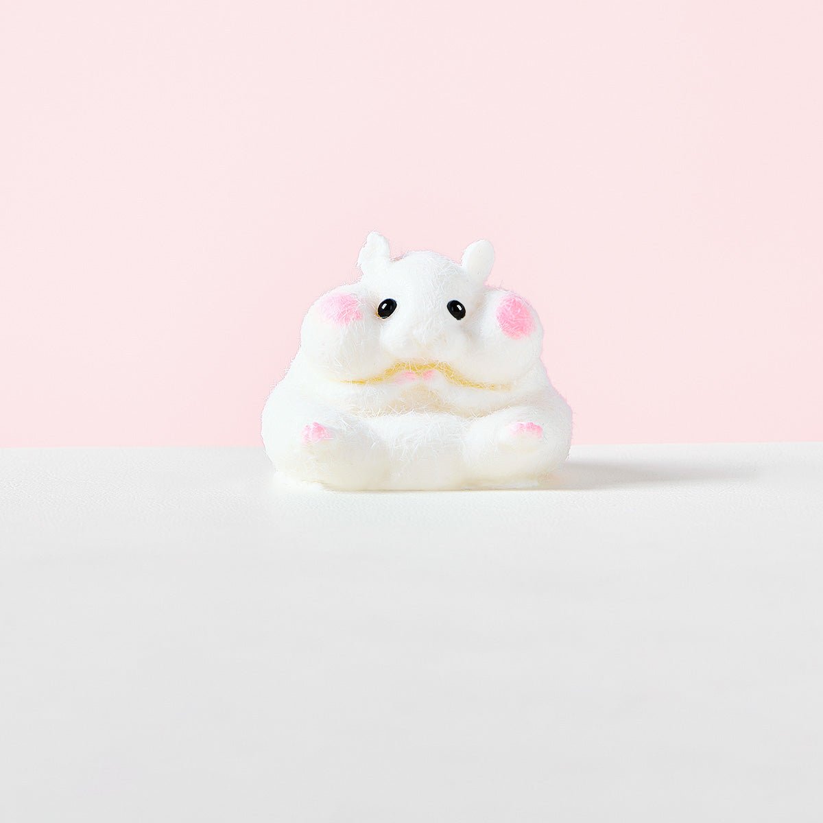 Flocked White Hamster Taba Squishy