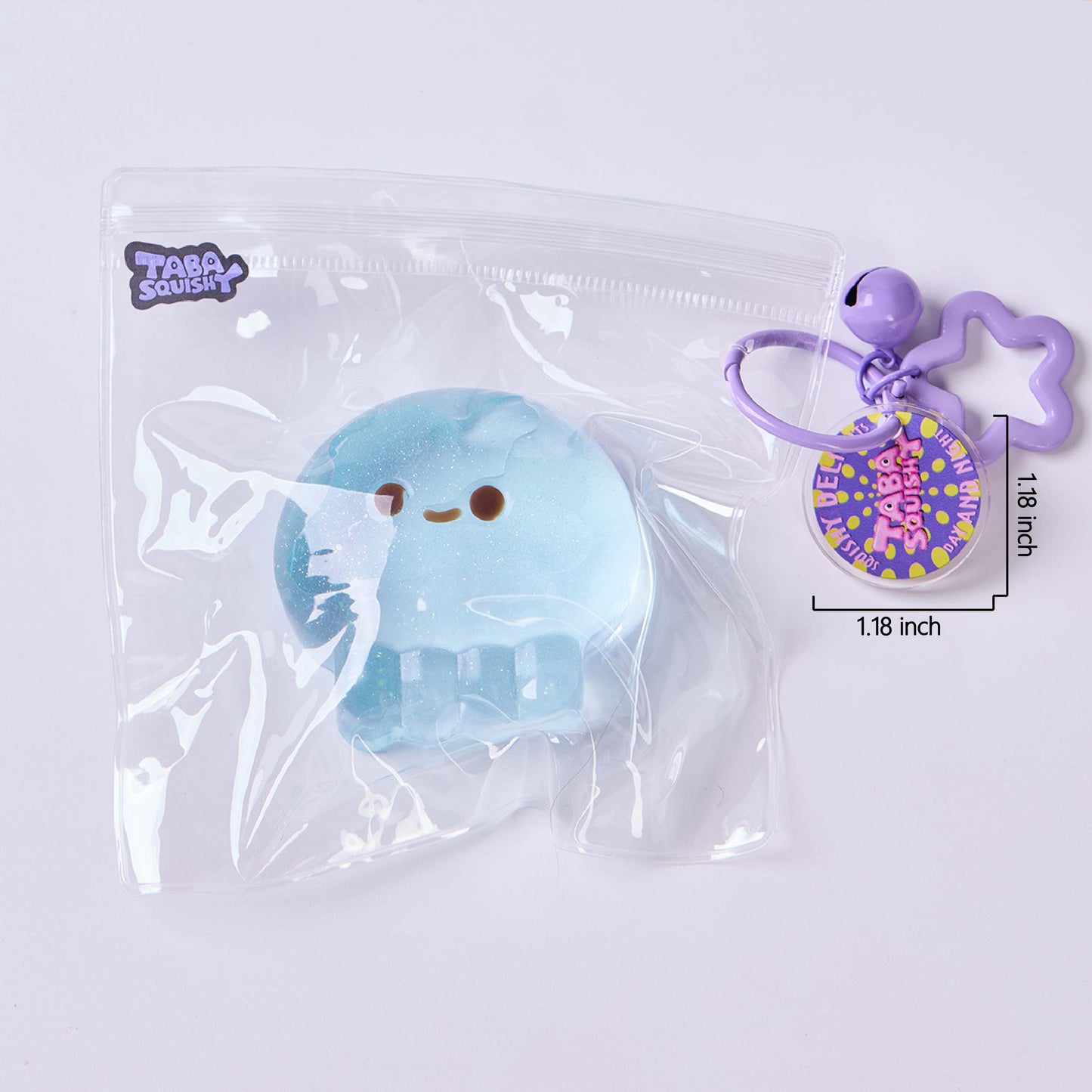 Glitter Transparent-blue Jellyfish Taba Squishy