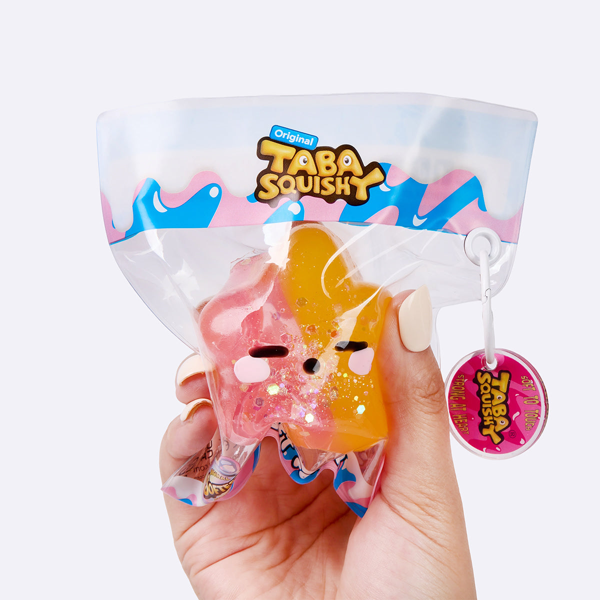 Pink & Yellow Squinting Star Taba Squishy