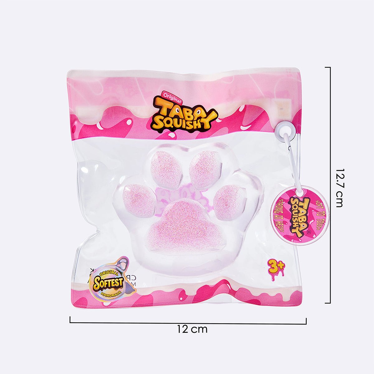 Clear Pink Glitter Cat Paw