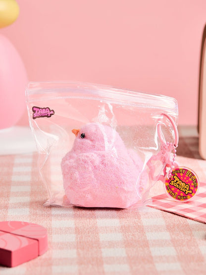 Floced Pink Chick Taba Squishy