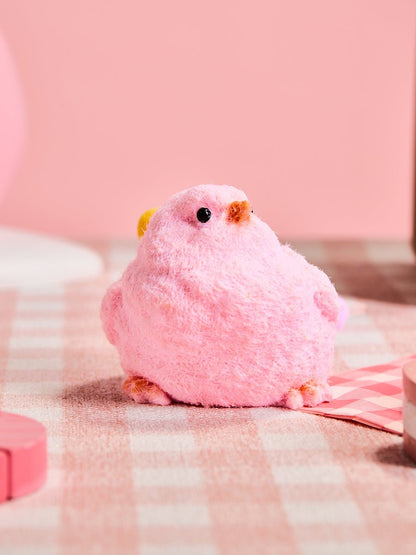 Floced Pink Chick Taba Squishy