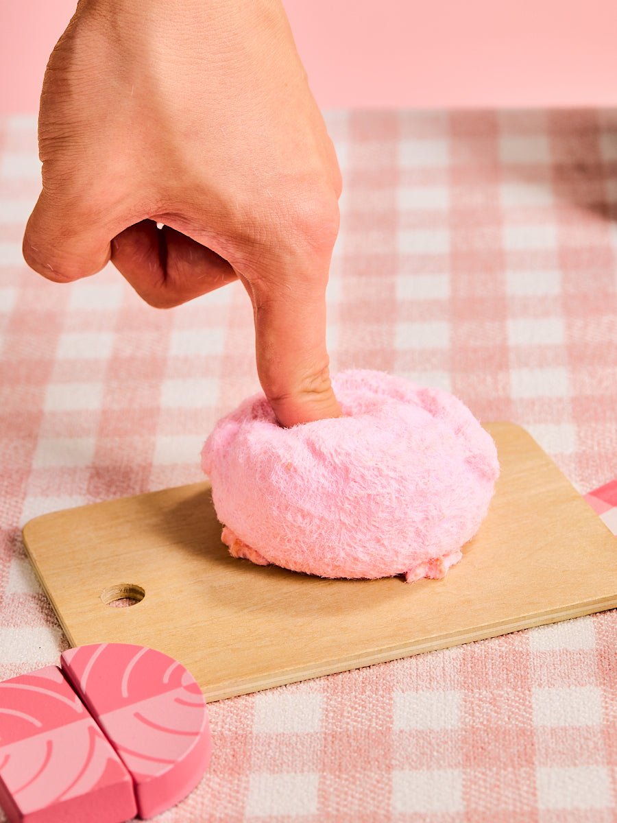 Floced Pink Chick Taba Squishy