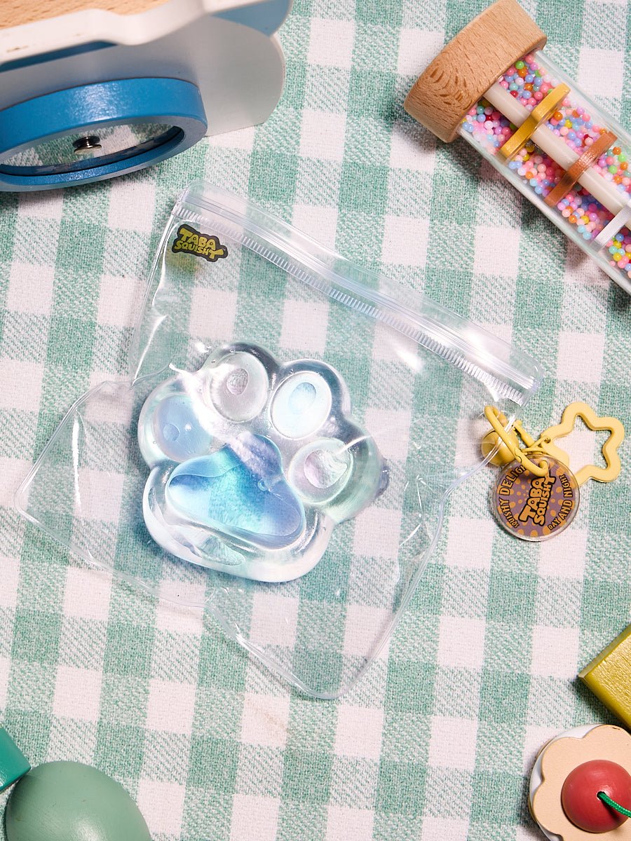 Transparent-blue-pink Paw Taba Squishy