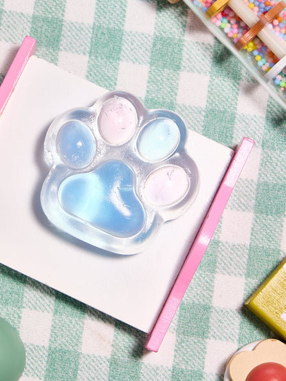 Transparent-blue-pink Paw Taba Squishy