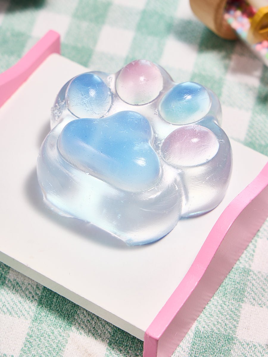 Transparent-blue-pink Paw Taba Squishy