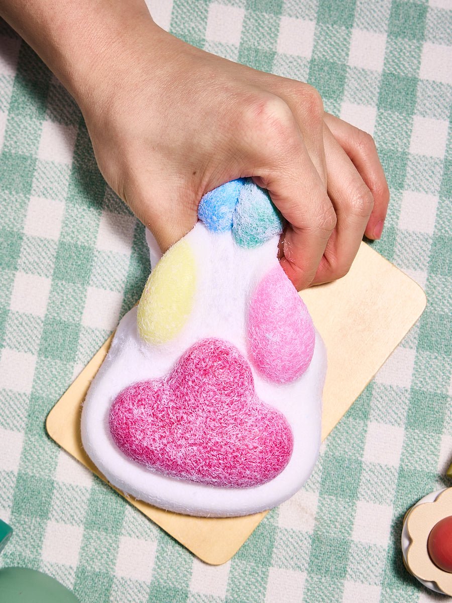 Flocked Big Colorful Paw Taba Squishy