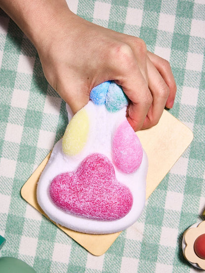 Flocked Big Colorful Paw Taba Squishy