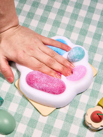 Flocked Big Colorful Paw Taba Squishy