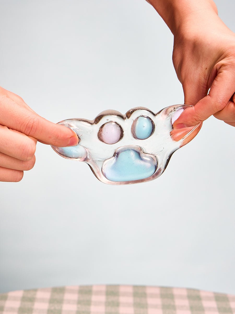 Transparent-blue-pink Paw Taba Squishy