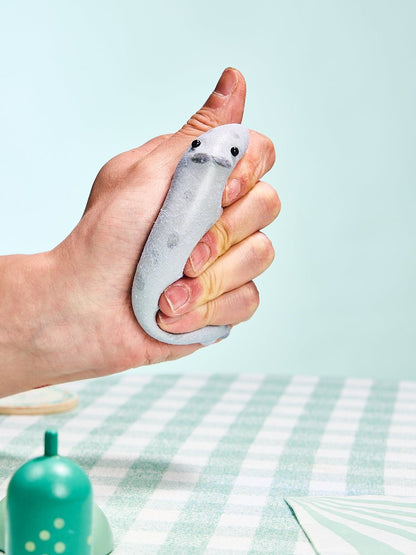 Flocked Cute Grey Seal with Dots Taba Squishy
