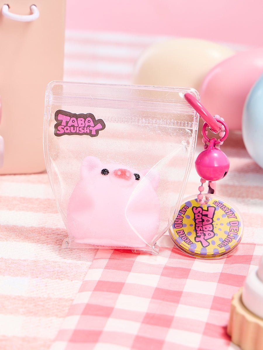 Flocked Mini Pink Pig Ball Taba Squishy