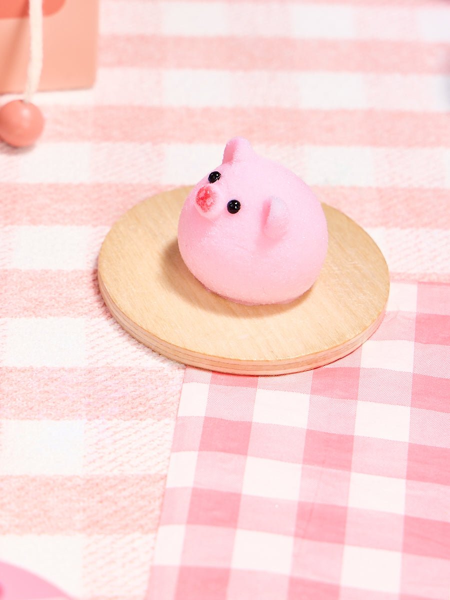 Flocked Mini Pink Pig Ball Taba Squishy