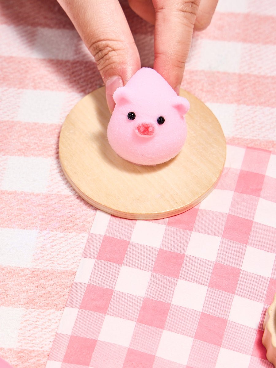 Flocked Mini Pink Pig Ball Taba Squishy