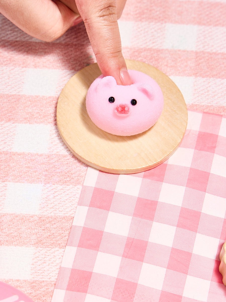 Flocked Mini Pink Pig Ball Taba Squishy