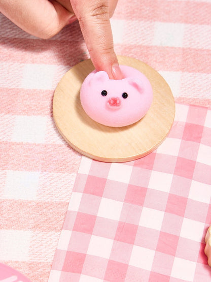 Flocked Mini Pink Pig Ball Taba Squishy