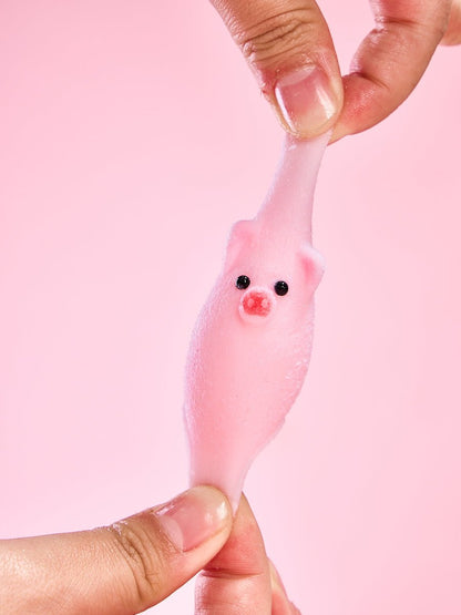 Flocked Mini Pink Pig Ball Taba Squishy
