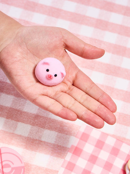 Flocked Mini Pink Pig Ball Taba Squishy