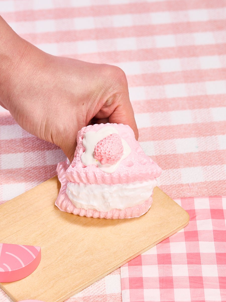 Pink Strawberry Sandwich Cookie Taba Squishy