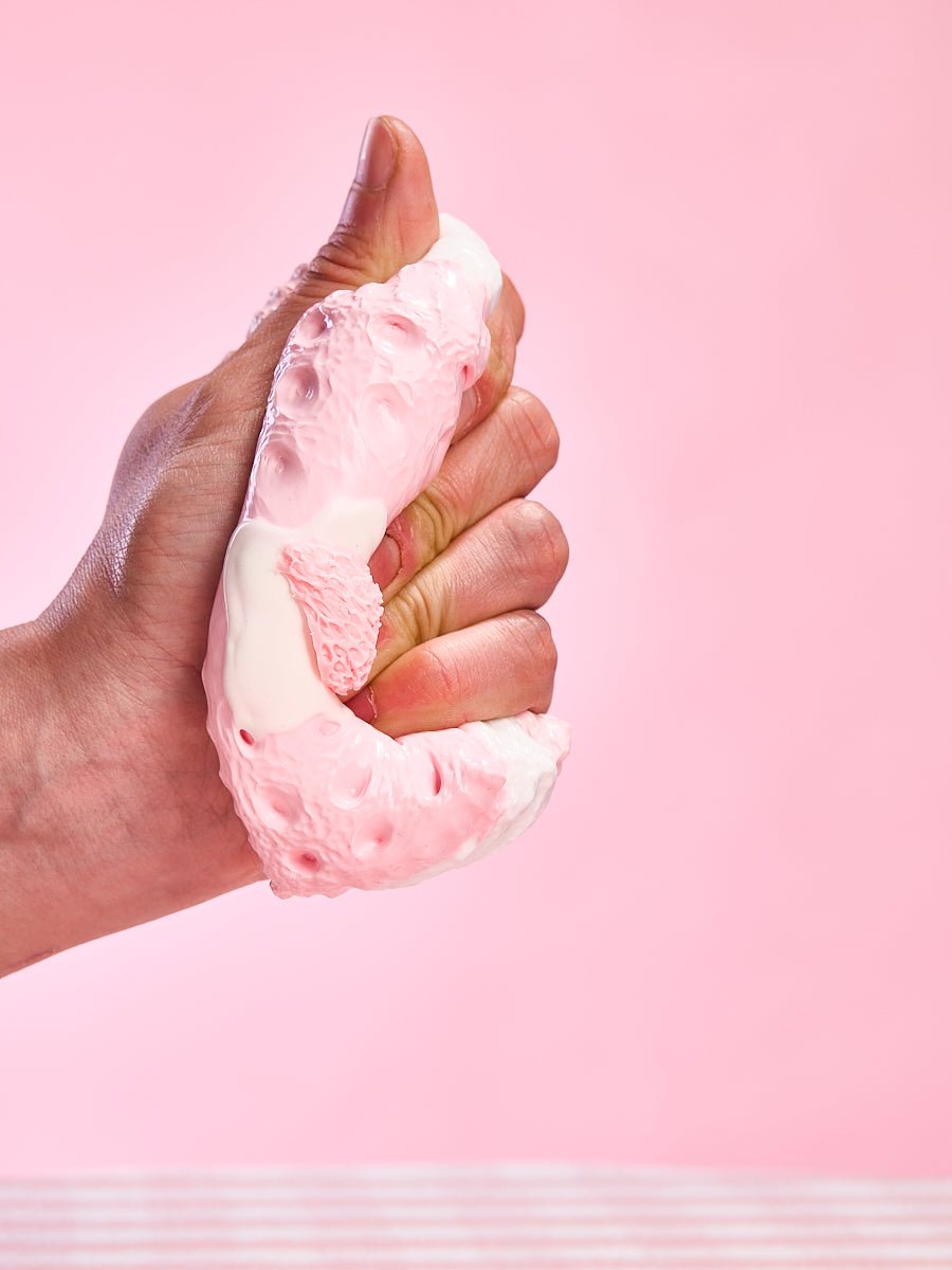 Pink Strawberry Sandwich Cookie Taba Squishy