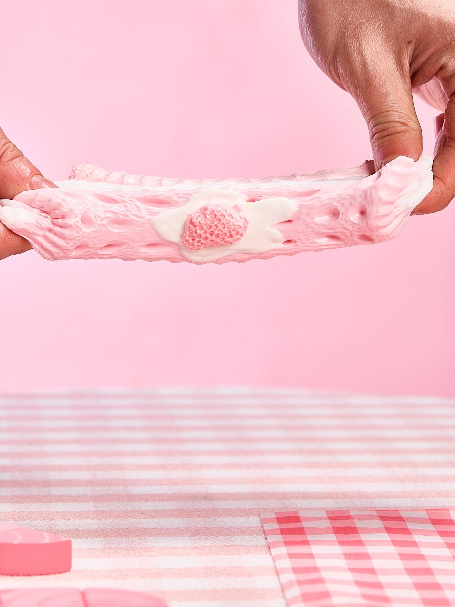 Pink Strawberry Sandwich Cookie Taba Squishy