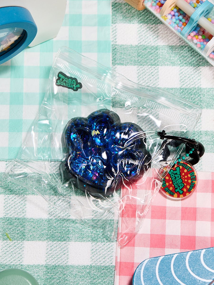 Transparent-black-blue Paw Taba Squishy