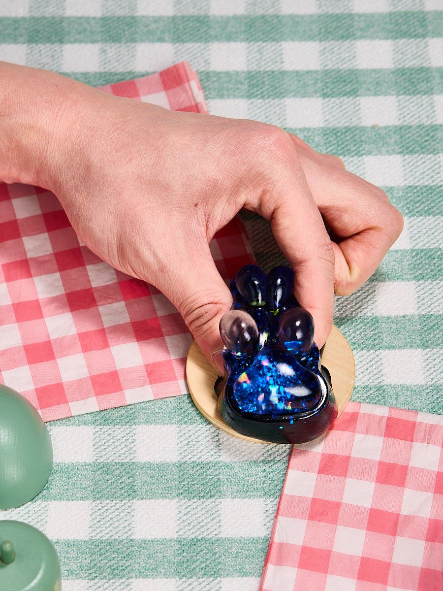 Transparent-black-blue Paw Taba Squishy