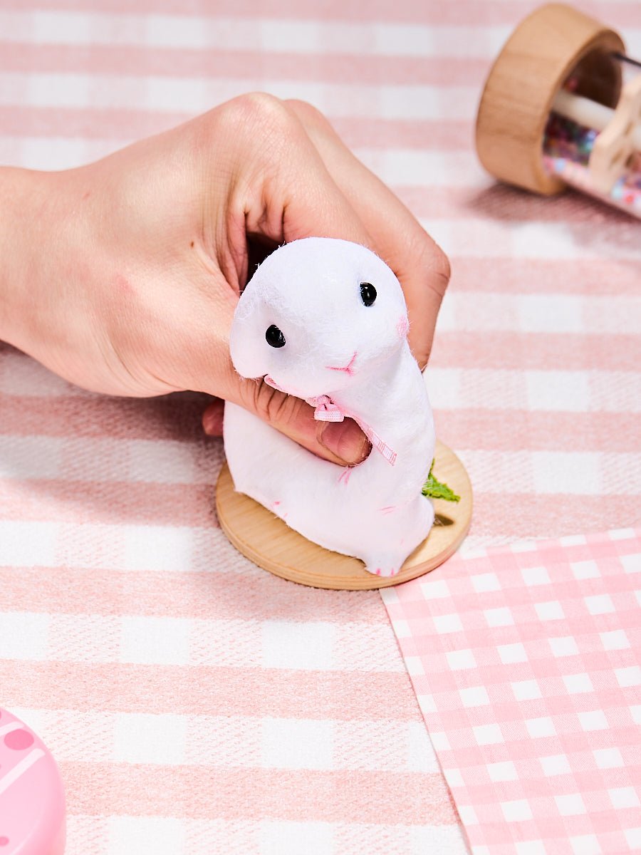 Flocked Cute Bunny with Bow Taba Squishy