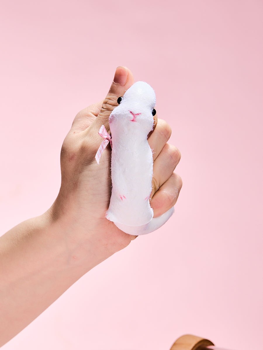 Flocked Cute Bunny with Bow Taba Squishy