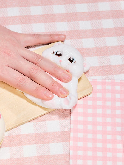 White Cat with Pink Bow Taba Squishy