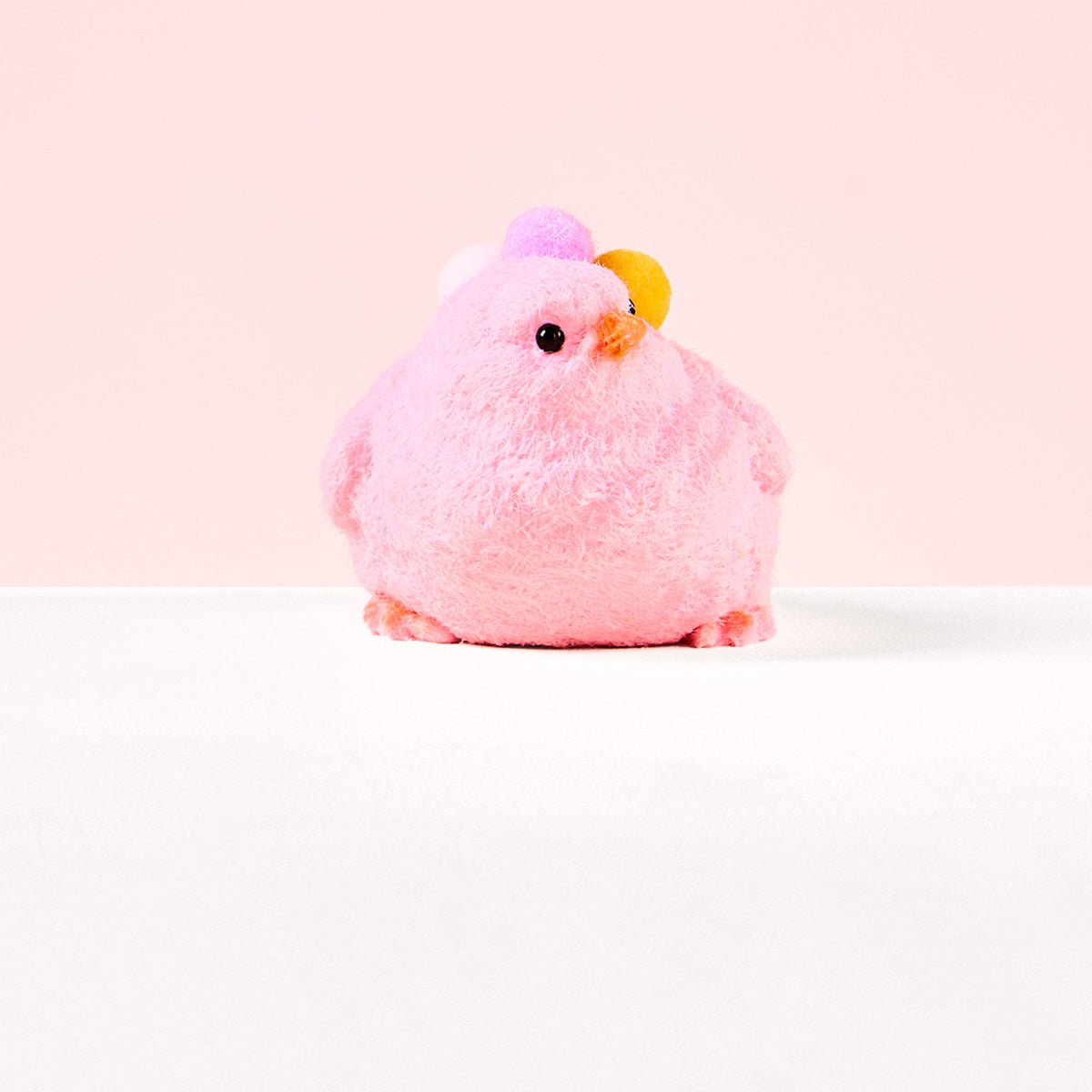 Floced Pink Chick Taba Squishy