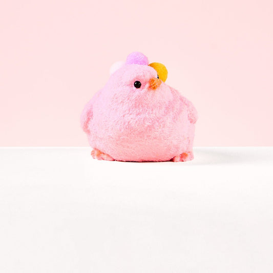 Floced Pink Chick Taba Squishy