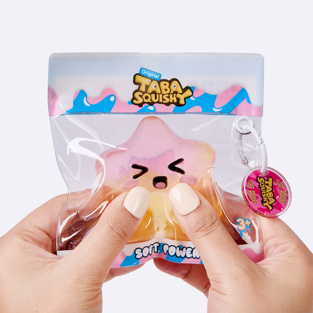 Pink & Yellow Winking Star Taba Squishy