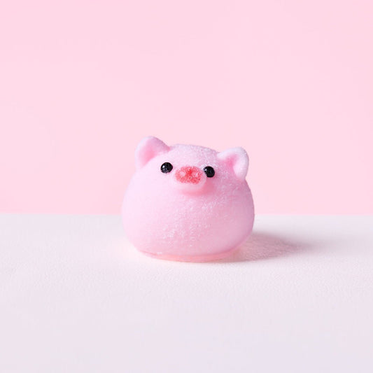 Flocked Mini Pink Pig Ball Taba Squishy