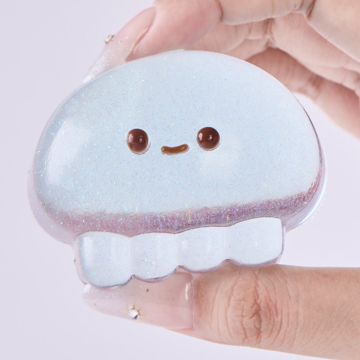 Glitter Transparent-blue Jellyfish Taba Squishy