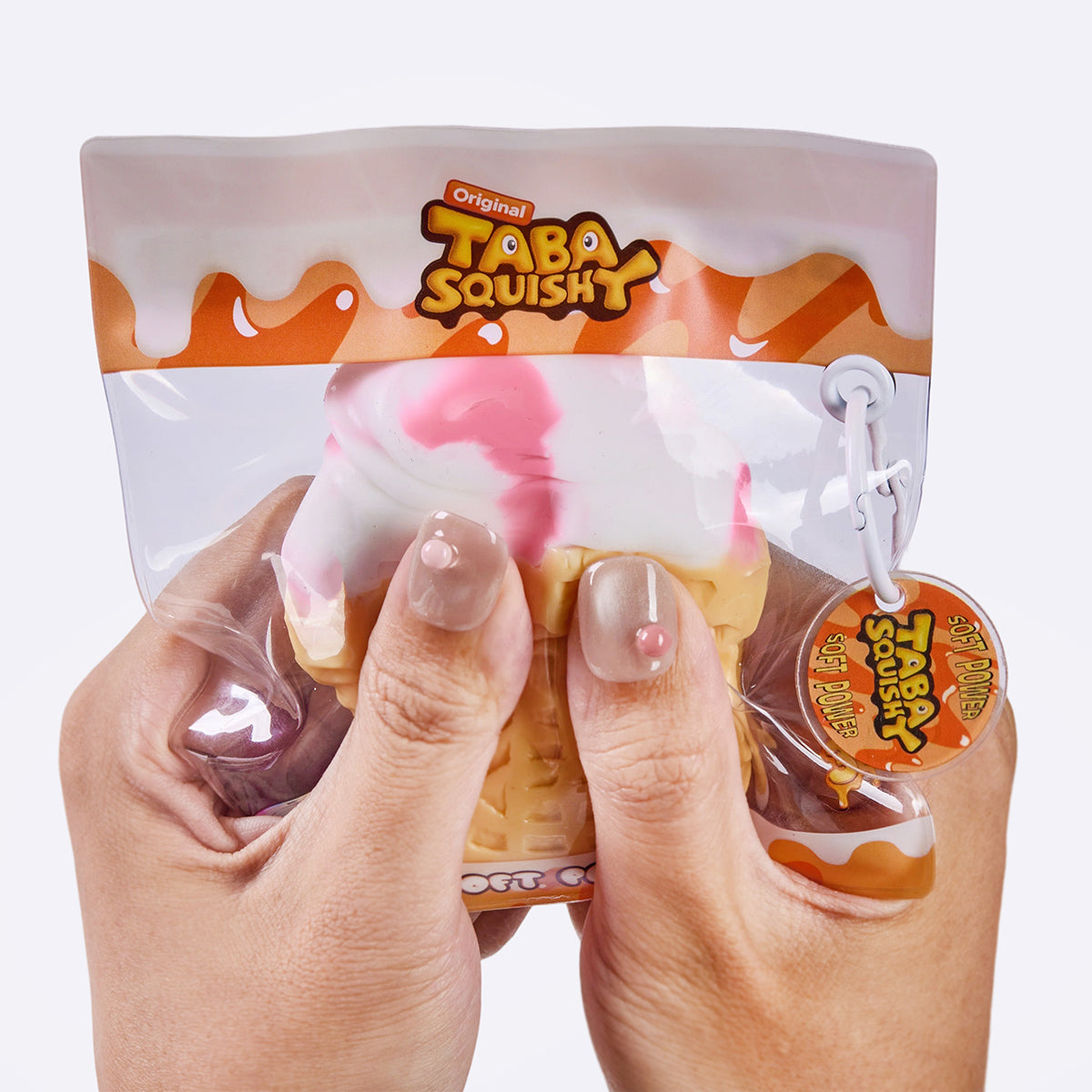 Strawberry Swirl Ice Cream Cone Taba Squishy