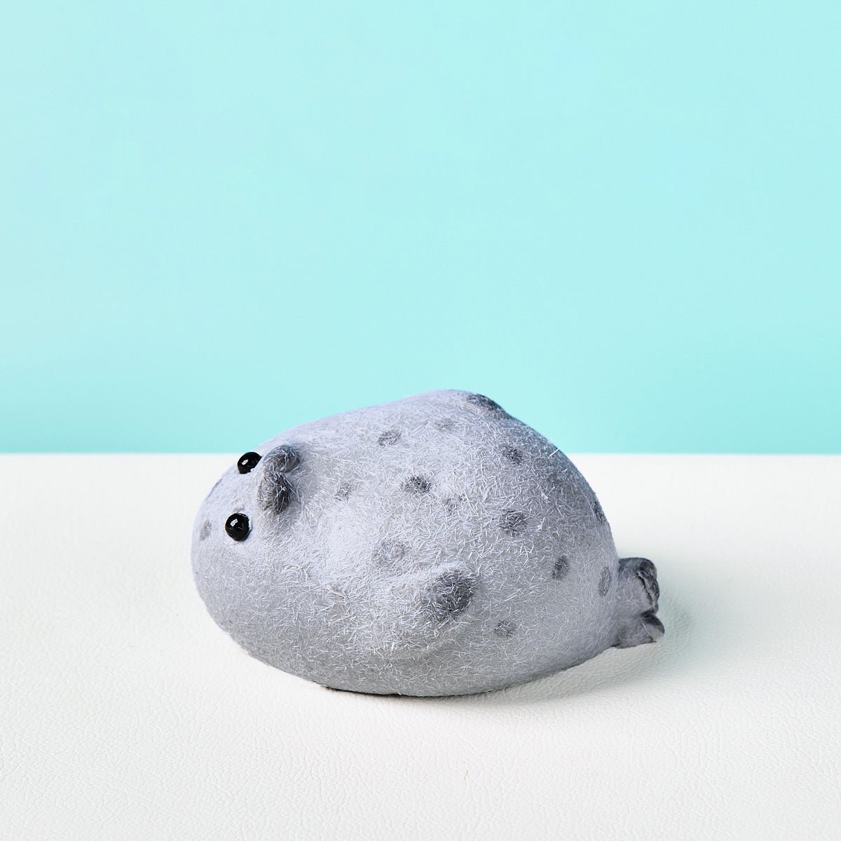 Flocked Cute Grey Seal with Dots Taba Squishy