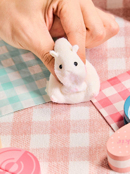 Flocked White Hamster Taba Squishy