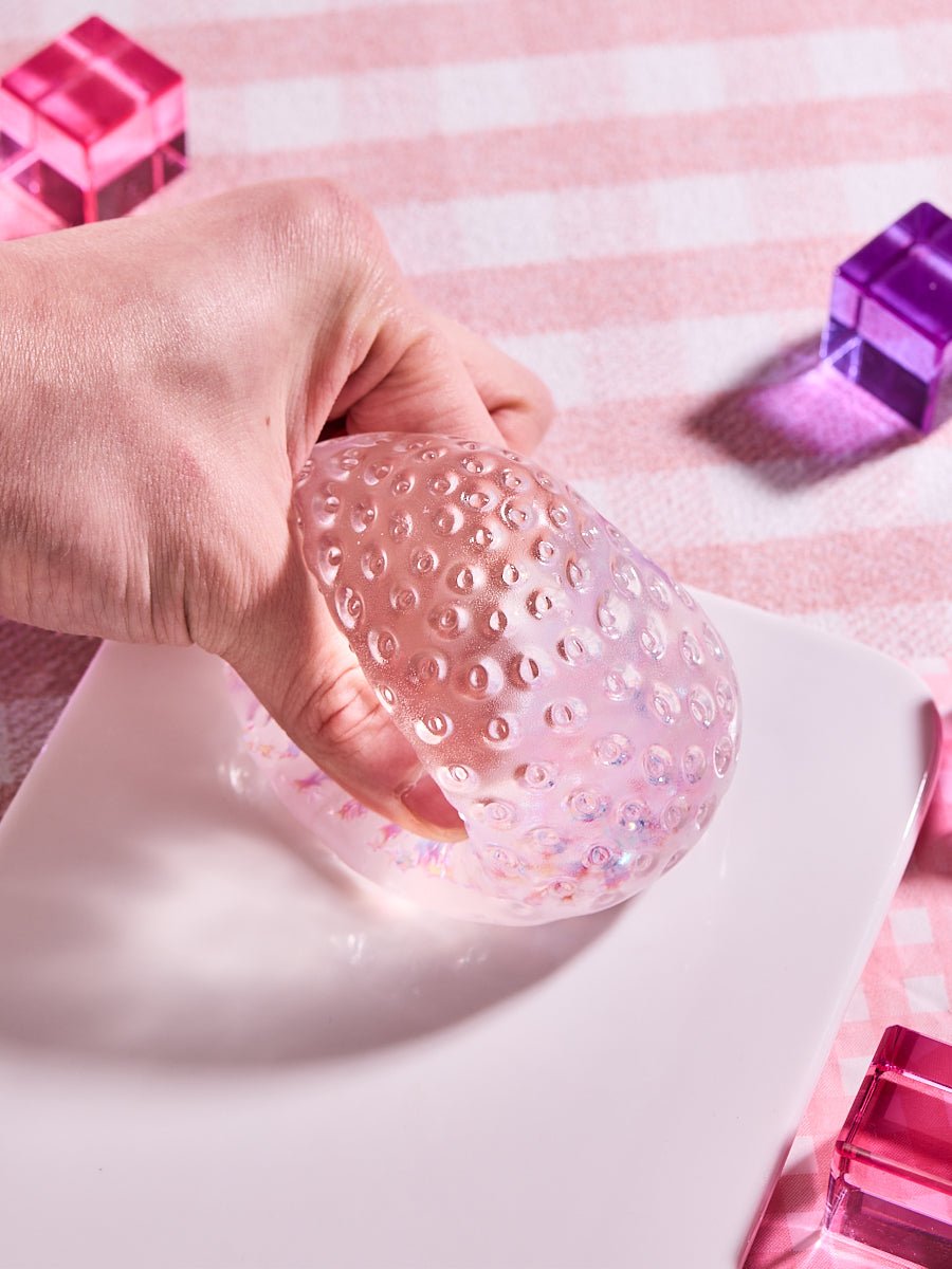 Blingbling Purple Strawberry Taba Squishy