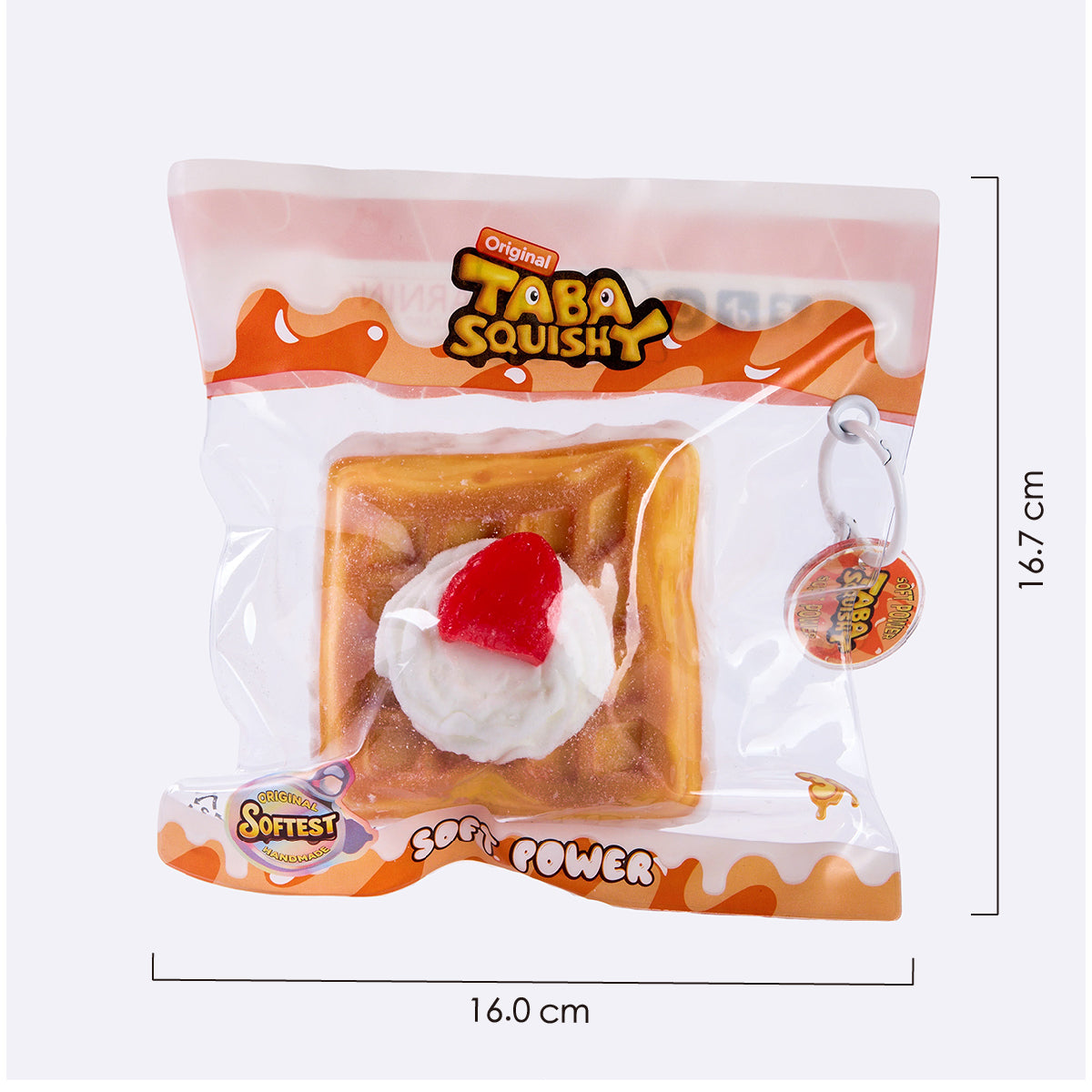 Square Strawberry-Filled Waffle Taba Squishy
